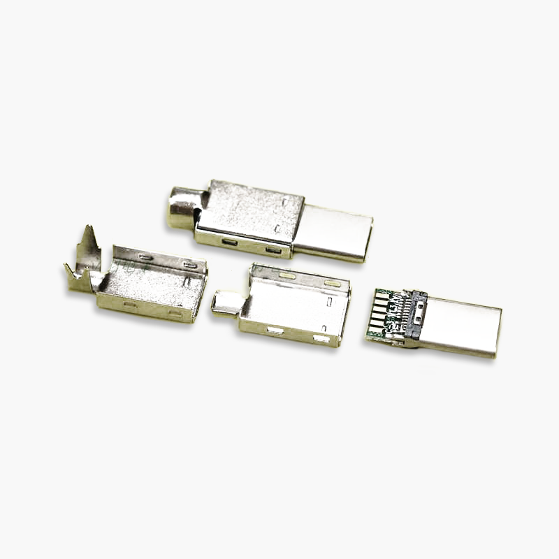 Elecbee USB Type C Male with Shell Solder USB Connector